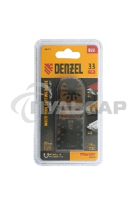 Насадка для МФИ режущая пазовая прямая, BiM, по металлу и дереву, 33 x 1,4 мм, мелкий зуб Denzel