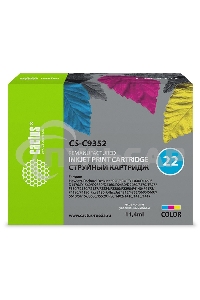 Картридж струйный Cactus CS-C9352 №22 трехцветный ( 11.4 мл) для HP DJ 3920/3940/D1360/D1460/D1470/D1560/D2330/D2360/D2430/D2460/F370/F375/F380/F2180/F2187/F2224/F2280/F2290/F4140/F4172/F4180/F4190