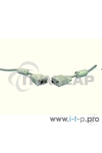Кабель Gembird/Cablexpert CC-PPVGA-10m,Кабель VGA Premium, 15M/15M, 10м, серый, тройной экран, феррит.кольца