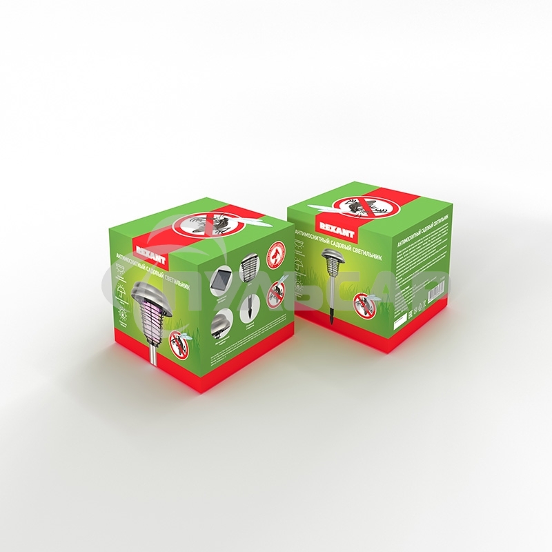 Антимоскитный садовый светильник Rexant на солнечной батарее R20 металл