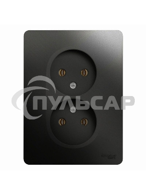 Розетка 2-м СП Glossa 16А IP20 без заземл. в сборе антрацит SchE GSL000720