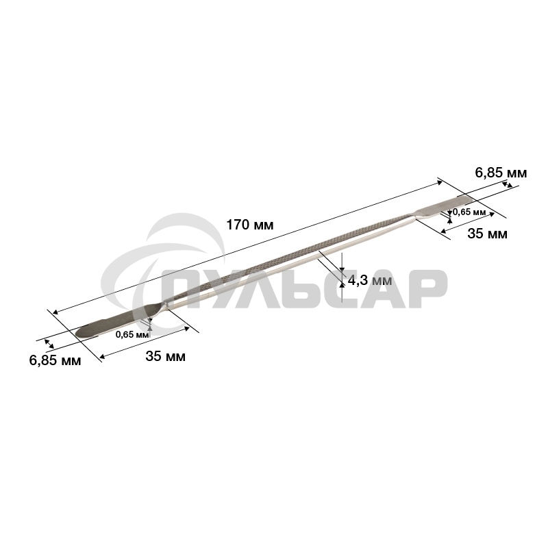 Спуджер металлический (лопатка двухсторонняя) 170 мм