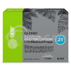 Картридж струйный Cactus CS-C9351 №21 черный (17 мл) для HP DJ 3920/3940/D1360/D1460/D1470/D1560/D2330/D2360/D2430/D2460/F370/F375/F380/F2180/F2187/F2224/F2280/F2290/F4140/F4172/F4180/F4190