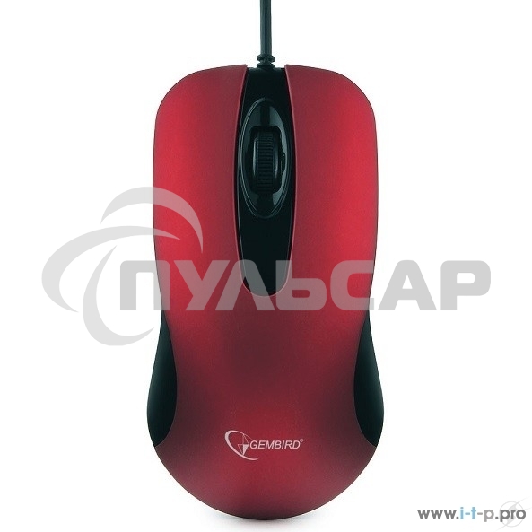 Мышь проводная Gembird MOP-400-R красный, 1000 dpi, USB, кнопки - 3