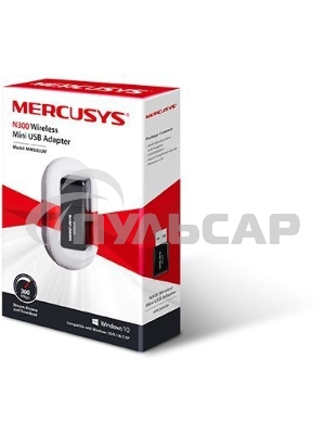 Сетевой адаптер USB2.0 адаптер Mercusys MW300UM, 300Мбит/с, компактный
