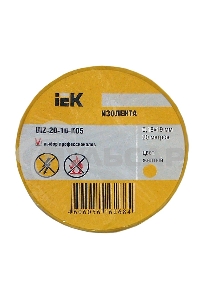 Изолента Iek UIZ-20-10-K05 0,18х19 мм желтая 20 метров ИЭК