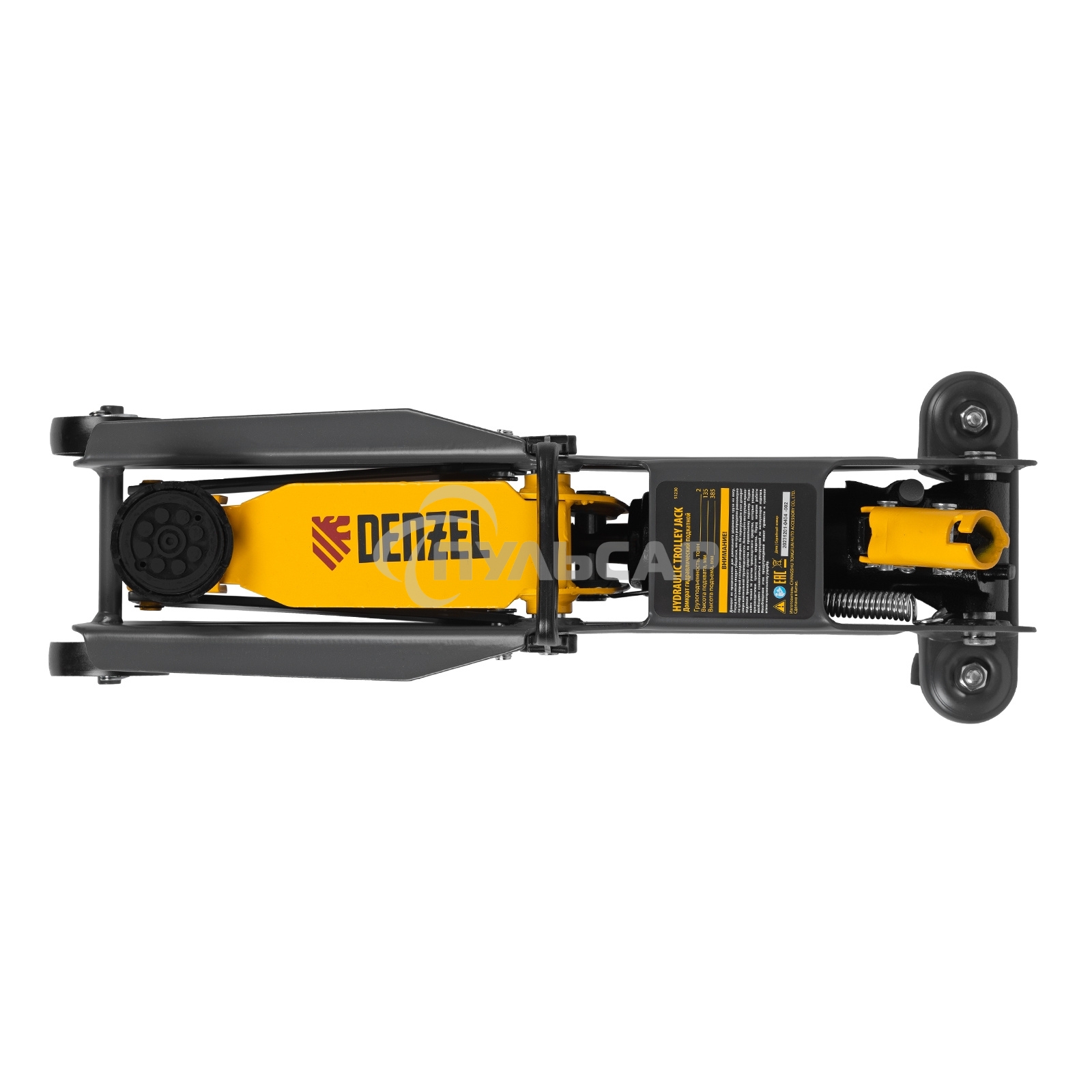 Домкрат гидравлический подкатной Denzel, 2 т, 135-385 мм 51230