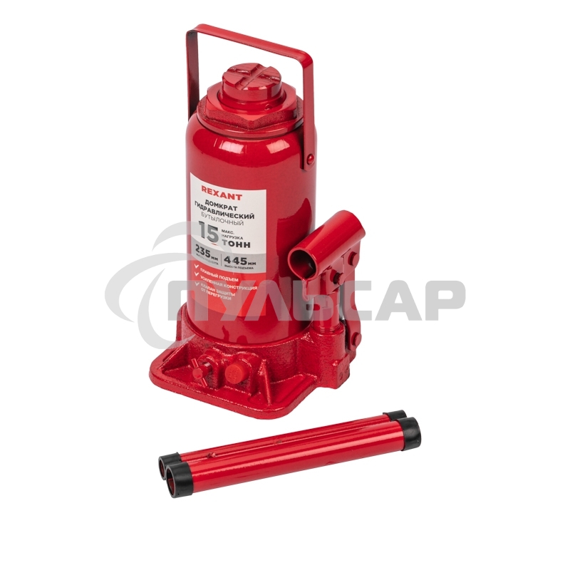 Домкрат гидравлический бутылочный 15т Rexant