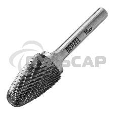 Борфреза по металлу твердосплавная, параболическая, тип-F, 16 мм Denzel