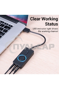 Внешняя звуковая карта Vention USB c регулятором громкости Черная