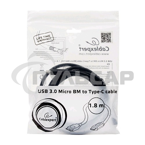 Кабель Cablexpert CCP-USB3-mBMCM-6 USB3.0 microBM/USB3.1TypeC, 1.8м, 