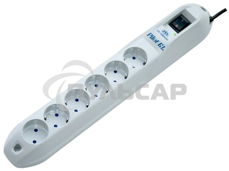 Сетевой фильтр ZIS Pilot GL 6 розеток (5 евро + 1 без заземления) 7м 10A/2.2kVt