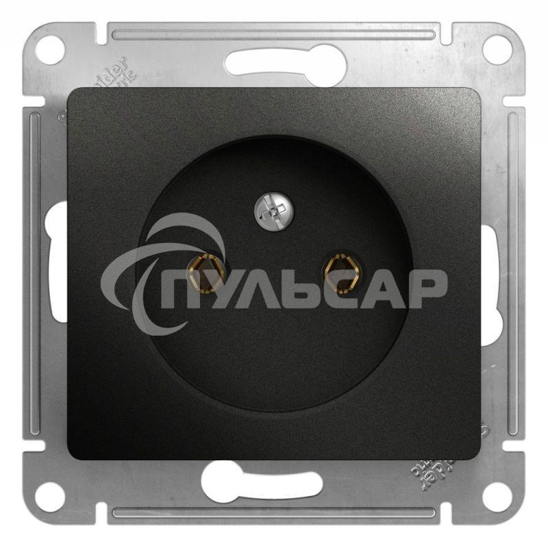 Механизм розетки 1-м СП Glossa 16А IP20 без заземл. антрацит SchE GSL000741