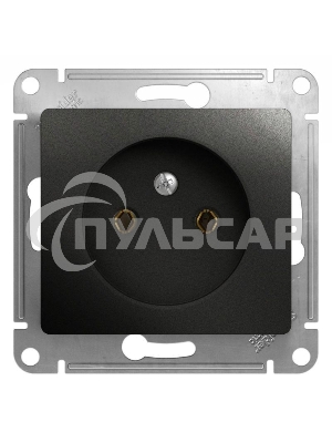 Механизм розетки 1-м СП Glossa 16А IP20 без заземл. антрацит SchE GSL000741