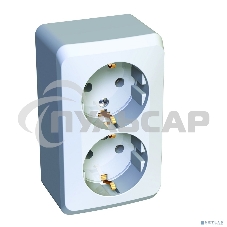 Розетка 2-м ОП Этюд 16А с заземл. белый  SchE PA16-007B