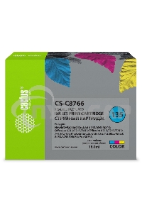 Картридж струйный Cactus CS-C8766 №135 многоцветный (18 мл) для HP DJ 5743/6543/6843/DJ 6213/7313/7413/6313/7213/7313/7413/K7103/PS 2573/2613/2713/8053/8153/8453/8753/D5063/Pro B8353