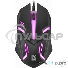 Мышь проводная Defender Cyber MB-560L черный, 1200 dpi, USB, кнопки - 3