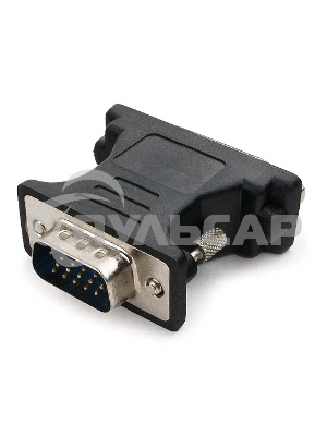 Переходник Cablexpert VGA-DVI, 15M/25F, черный, пакет (A-VGAM-DVIF-01)