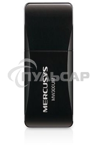 Сетевой адаптер USB2.0 адаптер Mercusys MW300UM, 300Мбит/с, компактный