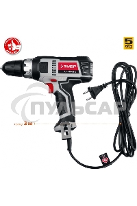Дрель-шуруповерт ЗУБР ДШ-М1-400-2, Сетевая, 400Вт