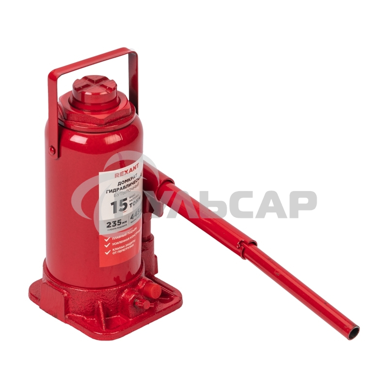 Домкрат гидравлический бутылочный 15т Rexant