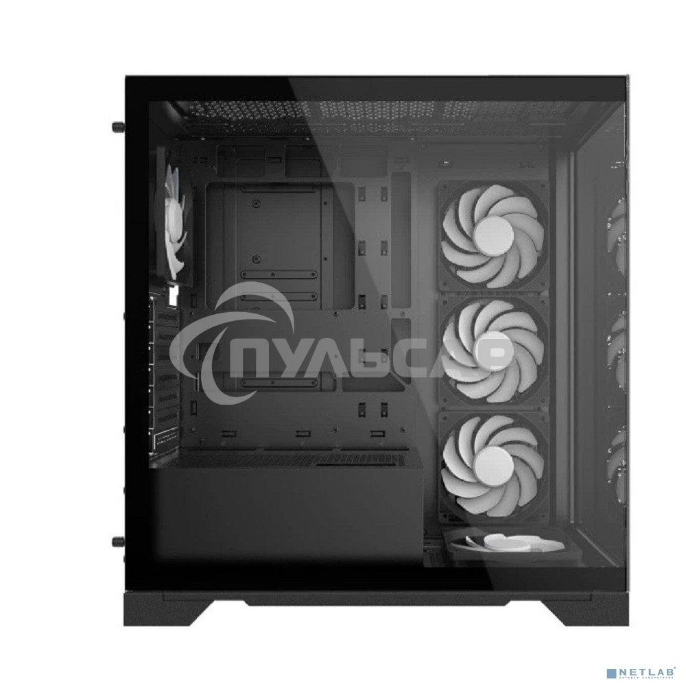 Компьютерный корпус XPG INVADER X BLACK (INVADERXMT-BKCWW) Mid-Tower Gaming ATX PC Case with Panoramic View, Tempered Glass Panels, and RGb Lighting Black