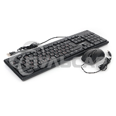 Комплект клавиатура + мышь пров. Гарнизон GKS-126, черный, 104 кл, 3кн, 1000 DPI, кабель 1.5м