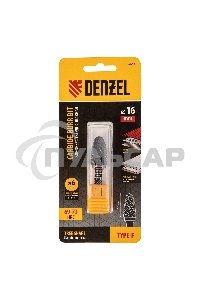 Борфреза по металлу твердосплавная, параболическая, тип-F, 16 мм Denzel