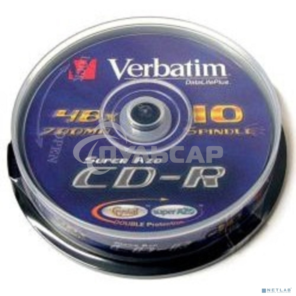 Диск CD-R Verbatim 700Mb 52x Cake Box (10шт) (43437)