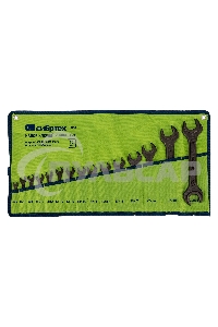 Набор ключей рожковых, 6 - 32 мм, 15 шт., CrV, фосфатированные Сибртех