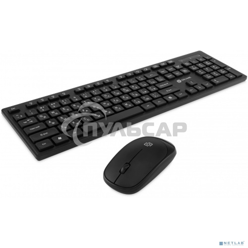 Комплект клавиатура + мышь Оклик S255W клав:черный мышь:черный USB беспроводная Multimedia (1909361)
