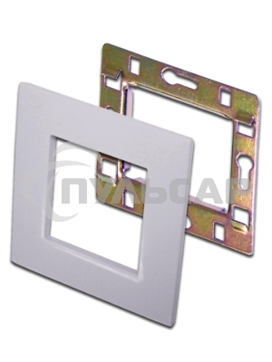 Рамка 1-постовая 45х45, с суппортом, белая