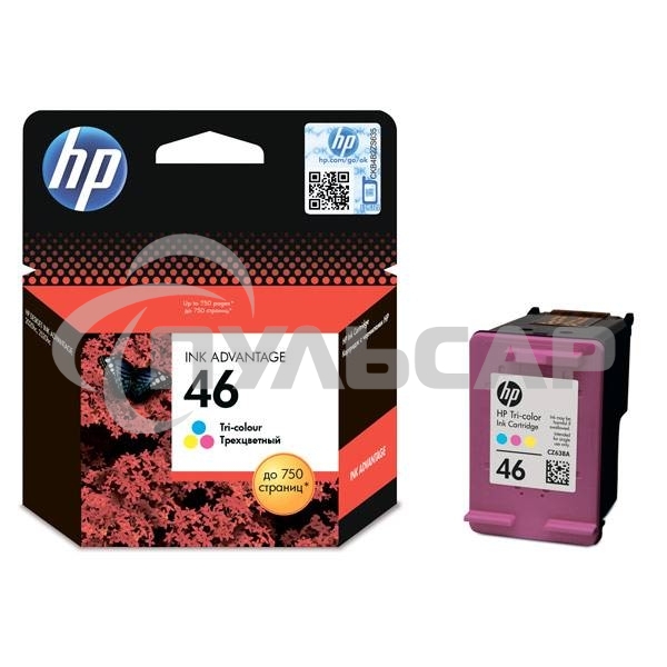 Картридж струйный HP 46 CZ638AE многоцветный для HP DJ Adv 2020hc/2520hc