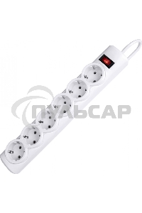 Сетевой фильтр Defender DFS 155 5.0 m, 6 розеток, белый