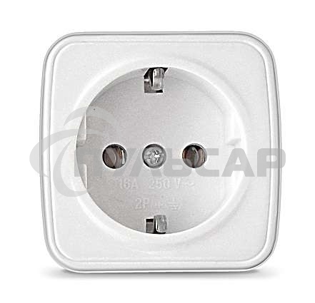 Розетка 1-м ОП Электра с заземл. белый  Союз 0012