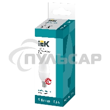 Лампа светодиодная LED 9Вт 230В 4000К E14 свеча LLE-C35-9-230-40-E14 IEK
