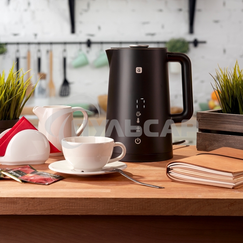 Чайник электрический Halsa HLS-K-103 WiFi умный пластиковый, черный