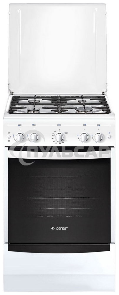 Плита газовая Gefest ПГ 5100-02 0009 белый, конфорок 4 шт, духовка 52 л, 50 см x 85 см x 58.5 см