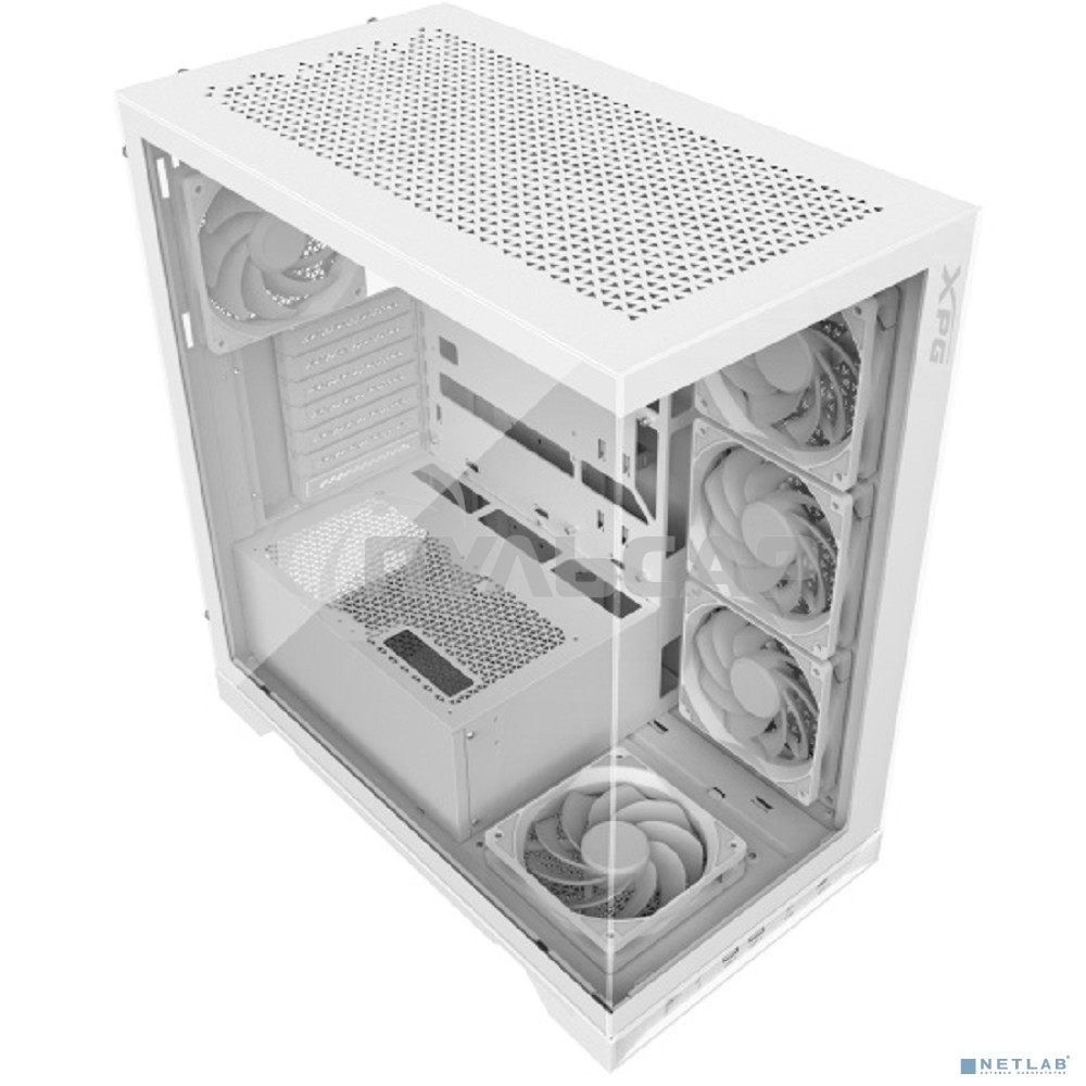 Компьютерный корпус XPG INVADER X WHITE (INVADERXMT-WHCWW) Mid-Tower Gaming ATX PC Case with Panoramic View, Tempered Glass Panels, and RGb Lighting Black