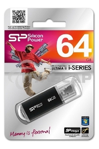 Флешка USB Silicon Power R/W USB 64 Gb Ultima II SP064 Gb,UF2M01V1K USB 2.0, черный
