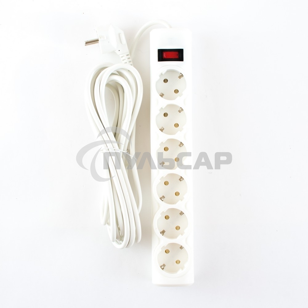 Сетевой фильтр Defender DFS 155 5.0 m, 6 розеток, белый