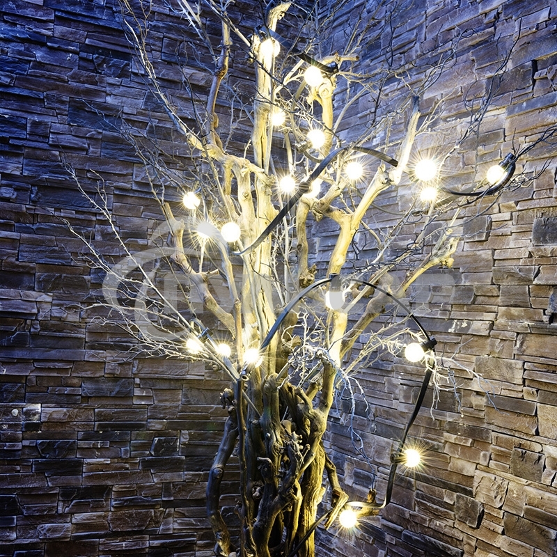 Гирлянда Neon-night LED Galaxy Bulb String 10м, черный каучук, 30 ламп*6 LED теплый белый, влагостойкая IP65