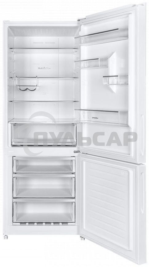 Холодильник Maunfeld MFF1857NFW белый мат. инвертер двухкамерный 336/117л морозилка снизу