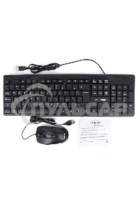 Комплект клавиатура + мышь пров. Гарнизон GKS-126, черный, 104 кл, 3кн, 1000 DPI, кабель 1.5м