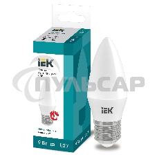 Лампа светодиодная LED 9Вт 230В 4000К E27 свеча LLE-C35-9-230-40-E27 IEK
