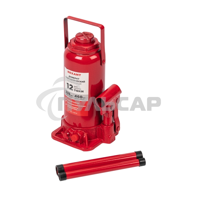 Домкрат гидравлический бутылочный 12т Rexant