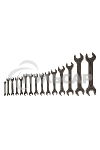 Набор ключей рожковых, 6 - 32 мм, 15 шт., CrV, фосфатированные Сибртех