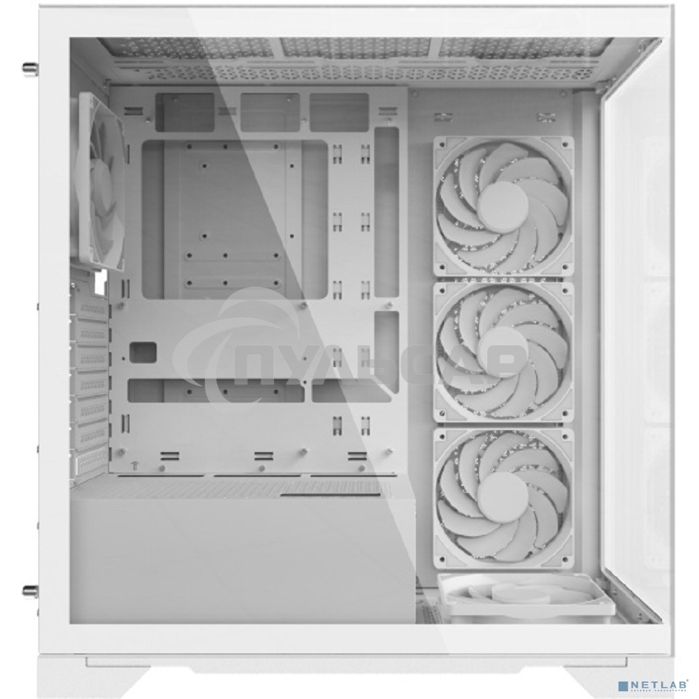 Компьютерный корпус XPG INVADER X WHITE (INVADERXMT-WHCWW) Mid-Tower Gaming ATX PC Case with Panoramic View, Tempered Glass Panels, and RGb Lighting Black