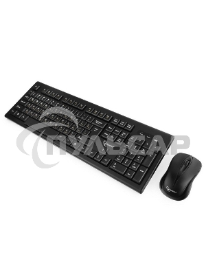 Комплект клавиатура+мышь беспроводные Gembird KBS-8002, 2.4ГГц, черный, 104 клавиши+2 кнопки+колесо кнопка, 1000DPI, батарейки в комплекте