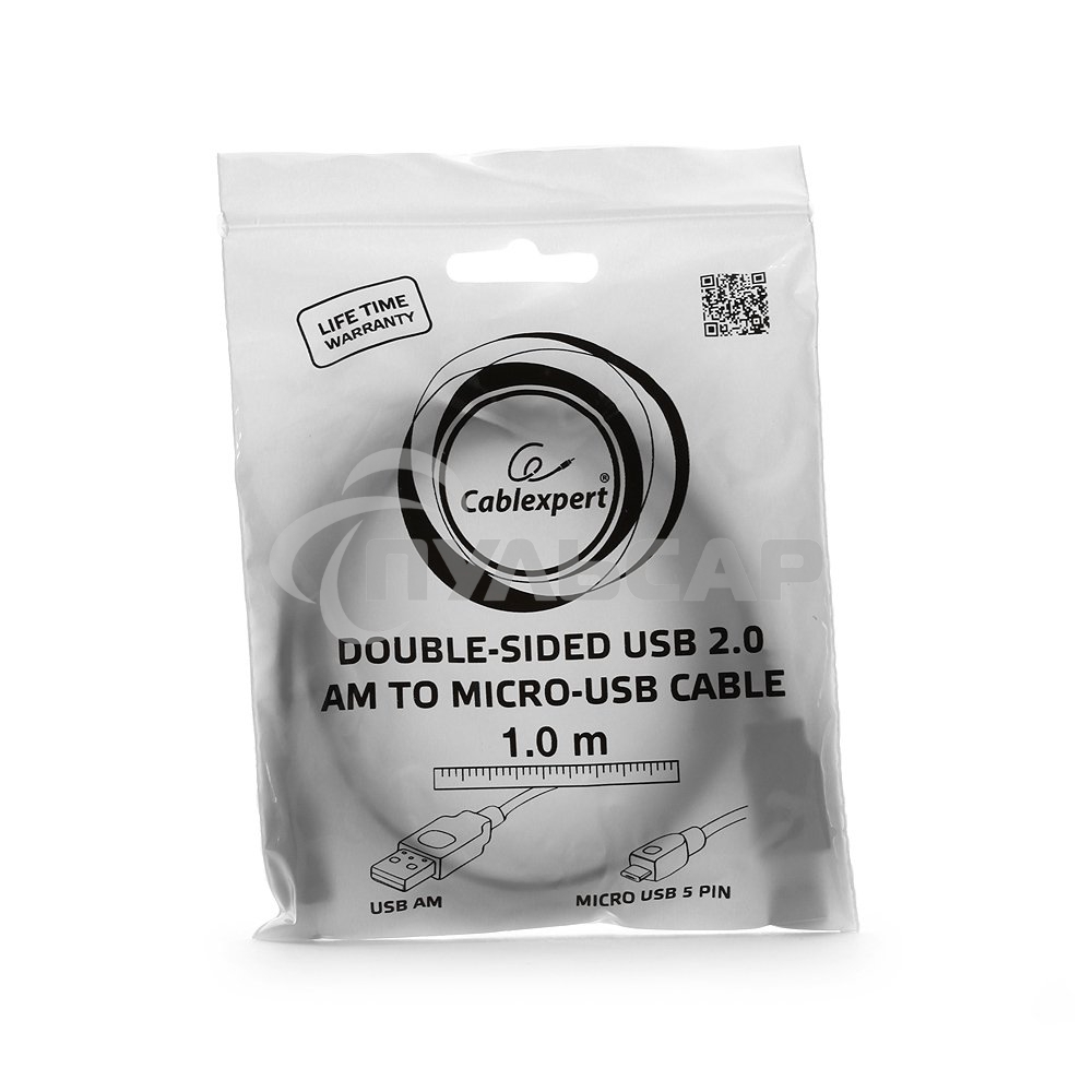 Кабель Gembird/Cablexpert CC-mUSB2D-1M,Кабель USB 2.0, мультиразъем USB, AM/microB 5P, 1м, пакет